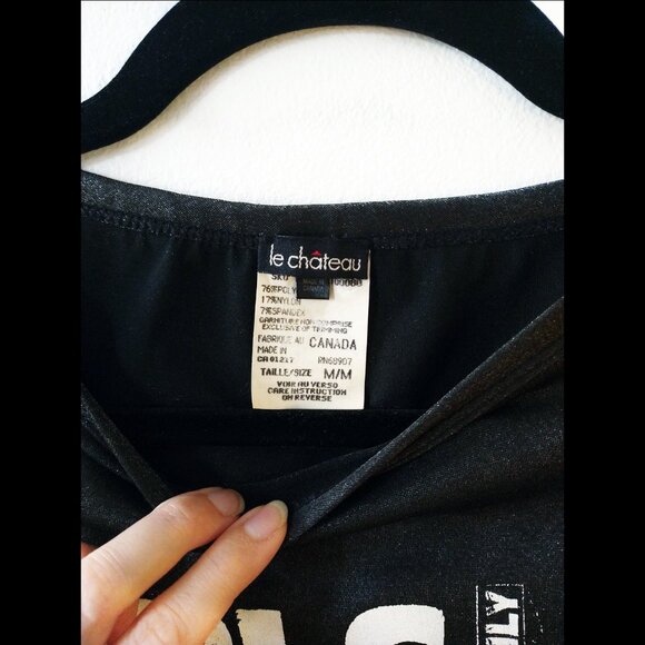 Vintage 90's Le Chateau "Girls" Tank Top with Metallic Sheen, Women's M - Picture 4 of 5